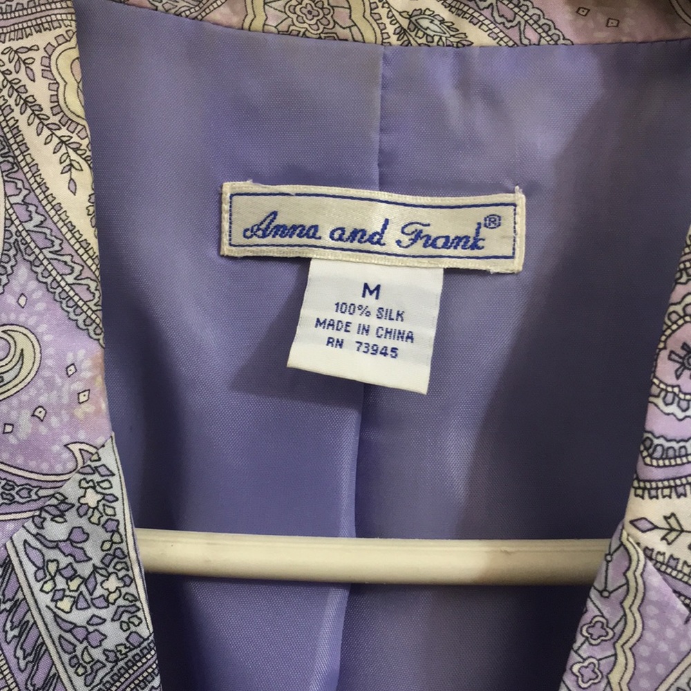 VTG Anna and Frank Paisley π―% Silk Jacket - Picture 4 of 7